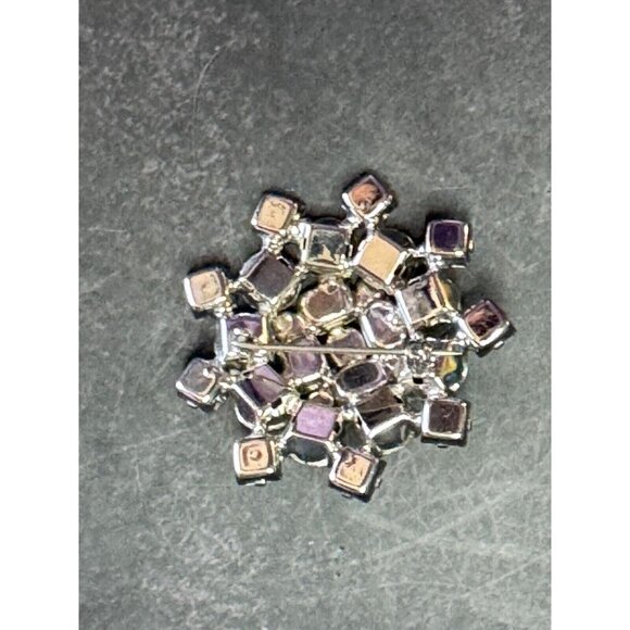 Vintage Faceted Rhinestone Brooch Dress Pin - Picture 5 of 5
